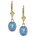 14k Gold Swiss Blue Topaz Leverback Earrings