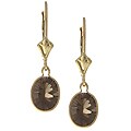 14k Yellow Gold Smoky Quartz Leverback Earrings