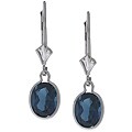 14k White Gold London Blue Topaz Leverback Earrings