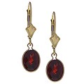 14k Yellow Gold Garnet Leverback Earrings