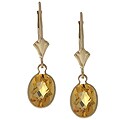 14k Yellow Gold Citrine Leverback Earrings