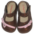 'Squeakies' Toddler Brown and Pink Mary Janes