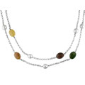 Sterling Silver Quartz Freshwater Pearl Necklace