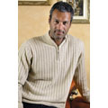 I LEVRIERI Italian Cashmere Ribbed 1/4-zip Sweater