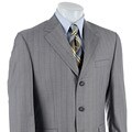 Sean John Men's Light Grey Stripe 3-button Wool Suit