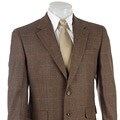 Izod Men's Brown Plaid 2-button Wool-blend Sportscoat