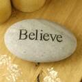 Inspirational 'Believe' Carved Stone