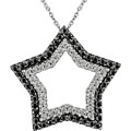 14k White Gold 1/2ct TDW Diamond Star Necklace