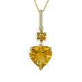 14k Yellow Gold Citrine Heart Necklace