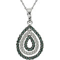 14k White Gold 1/2ct TDW Diamond Teardrop Necklace