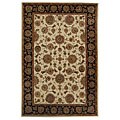 Persian Court Legends Ivory/ Black Wool/ Silk Rug (5' x 8')
