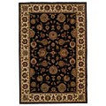 Ivory/ Black Persian Court Legends Wool/ Silk Rug (5' x 8')