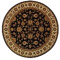 Persian Court Legends Plum/ Ivory Wool/ Silk Rug (6' Round)