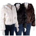 B.B. Jeans Faux Fur Hooded Pom Pom Jacket