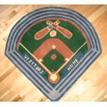 Baseball Stadium Wool Rug (4'5 x 4'5)