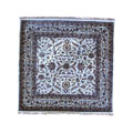 Indo-Tabriz Ivory Hand-knotted Rug (6'6 x 6'6)