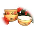 Sunflower Garden Handpainted 3-piece Serving Bowl