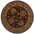 Red Persian Court Jewel Wool/ Silk Rug (4' Round)