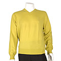 Burberry Men's Lime Green Cashmere V-neck Sweater