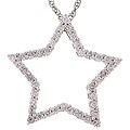 14k White Gold 1/4ct TDW Star Necklace