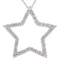 14k White Gold 1/2ct TDW Diamond Star Necklace