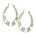 10k Yellow Gold Crystal Hoop Earrings