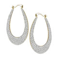 10k Yellow Gold Crystal Hoop Earrings