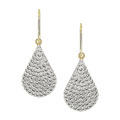 10k Yellow Gold White Crystal Teardrop Earrings