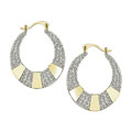 10k Yellow Gold Crystal Hoop Earrings