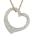 10k Yellow Gold Crystal Heart Necklace