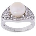 Sterling Silver Freshwater Pearl CZ Ring