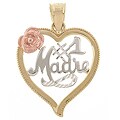 14k Gold Tri-color '#1Madre' Pendant