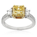 14k White Gold 2-3/4ct TDW Yellow Diamond Ring