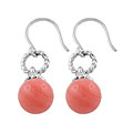 Sterling Silver Pink Coral Earrings