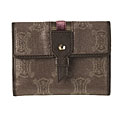 Celine Chestnut Fabric Logo French Wallet
