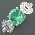 CZ Aquamarine Sterling Silver Ring (China)
