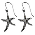 Sterling Silver and Marcasite Starfish Earrings