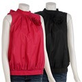 Destination LA Women's Pleat Front Blouse with Rose
