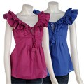 Destination LA Blouse with Ruffle Sleeve