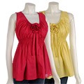 Destination LA Gathered Waist Sleeveless Blouse