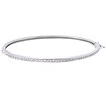 14k White Gold 1/2ct TDW Diamond Bangle