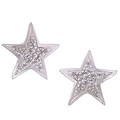 Sterling Silver and 34 Diamond Star Stud Earrings