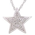 Sterling Silver and 34 Diamond Star Necklace