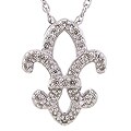 Sterling Silver and Diamond Fleur de Lyse Neckace