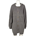 Chloe Grey Wool Hooded Button Sweater
