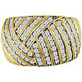 14k Yellow Gold 1ct TDW Diamond Stripe Ring