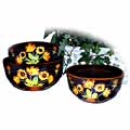 Hanpainted English Sunflower 3-piece Serving Bowl