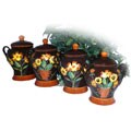 English Sunflower Hand Painted 4-piece Canister Set