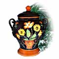 Handpainted English Sunflower Cookie Jar