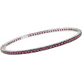 14k White Gold and Pink Sapphire Bangle